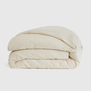 NWOT QUINCE Organic Luxe Honeycomb Duvet Cover Full/Queen Undyed 2678
